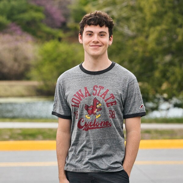 League Walking Cy Dark Gray Short Sleeve Ringer T-Shirt